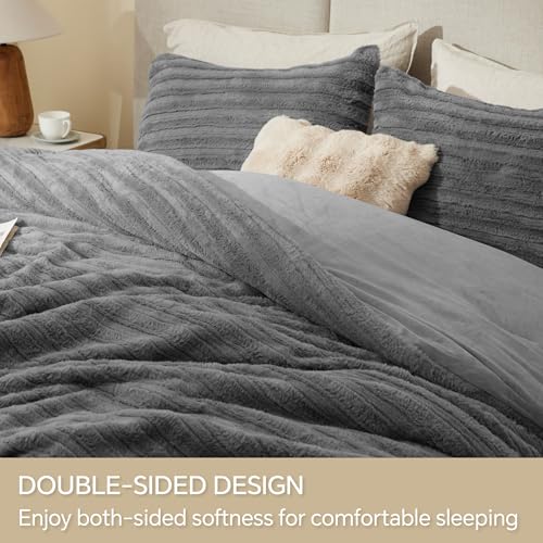Faux Fur Queen Comforter Set