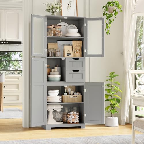 67'' Tall Bathroom Storage Cabinet with Adjustable Shelf