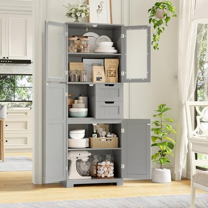 67'' Tall Bathroom Storage Cabinet with Adjustable Shelf