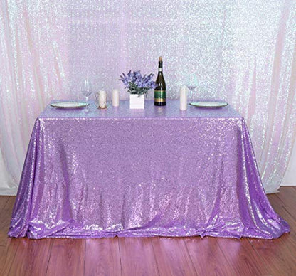 Sequin Tablecloth 60x120 Inch Lavender for Wedding Party