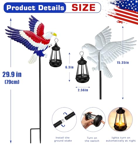 Solar Garden Lights Eagle Decor