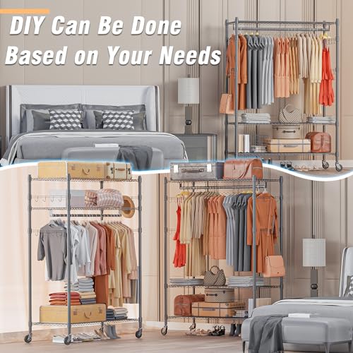 Heavy Duty Rolling Clothing Rack