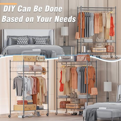 Heavy Duty Rolling Clothing Rack