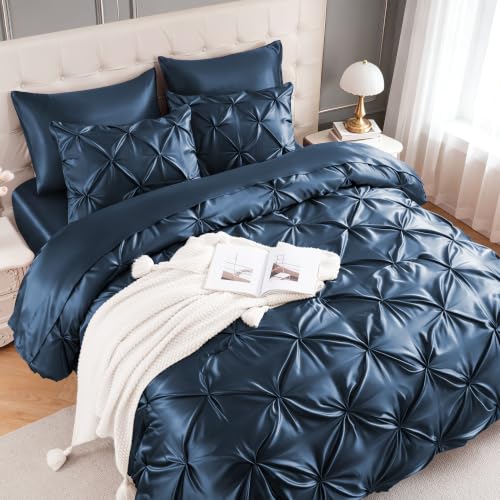 Satin Queen Comforter Set Mood Indigo