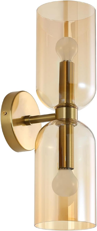 Minimalist 2-Light Gold Wall Sconces