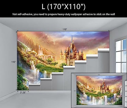 Nursery Castle Wallpaper Mural for Girl Room Bedroom