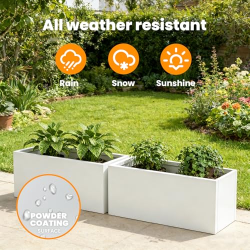 Metal Rectangular Planter 36" L x 15" W x 15" H