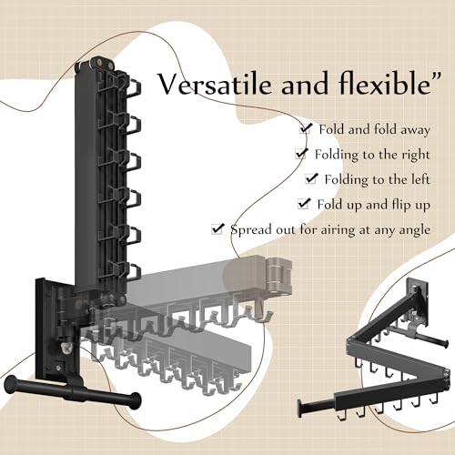 Wall Mounted Collapsible Clothes Drying Rack