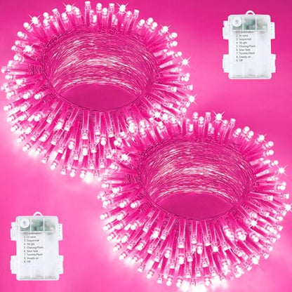 2 Pack 200 LED Battery Operated String Lights