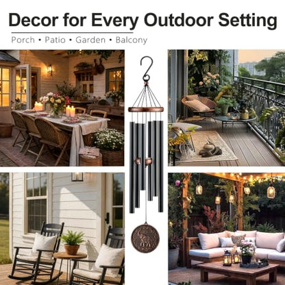 34" Elephant Wind Chimes for Outside