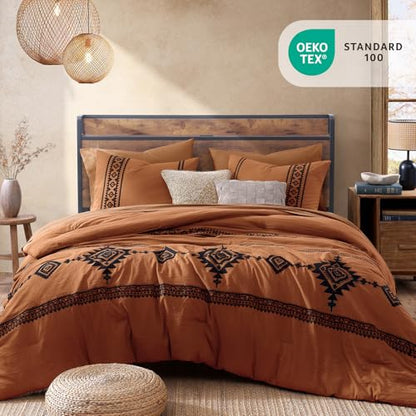 Embroidery King Size Comforter Set 7 Pieces Western Bed in a Bag