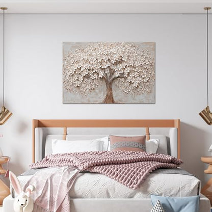 Canvas Wall Art Decor Prints Modern Botanical Wall Art Pictures for Living Room Tree of Life Flower Wall Art Prints Artwork for Walls Home Office Decorations 32" X 48"Printed Decorative Painting