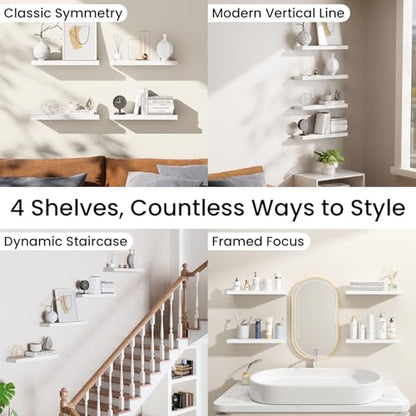 White Floating Shelves 15.7in