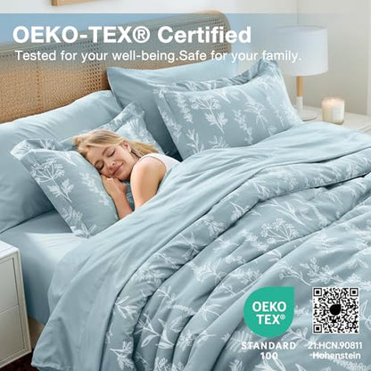 Mineral Blue Bed in a Bag King 7 Pieces