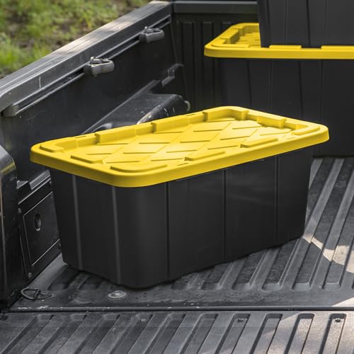 Industrial Storage Tote with Lids for Garage (24 Count)