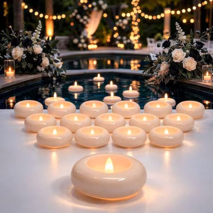 24 Pack Waterproof Flameless Floating Candles (24 Count)