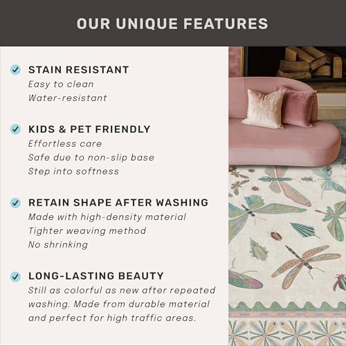 Mint Green Washable Bathroom Rug (8 Sq Ft)