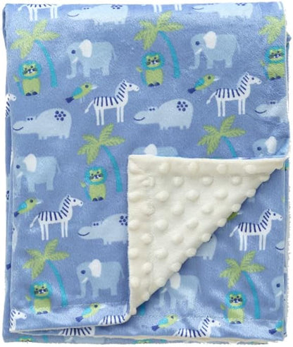 CREVENT Silky Soft Baby Blanket for Boys Soft Plush Receiving Gift for Newborns Toddlers Bedding - Zoo 30x40 Inches