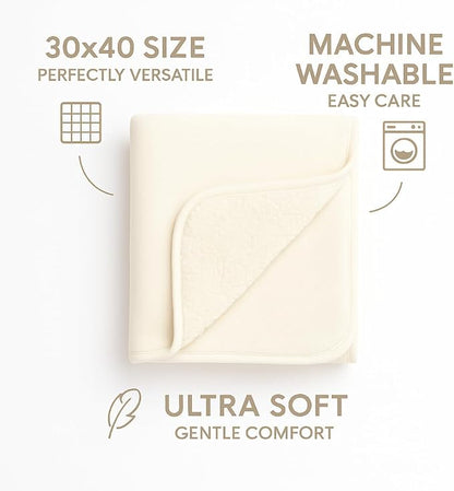 Ultra Plush 30x40 Super Soft Sherpa Baby Blanket, Durable, Machine Washable, Gentle on Baby's Skin - Ideal Baby Blankets for Boys & Girls, (Cream)