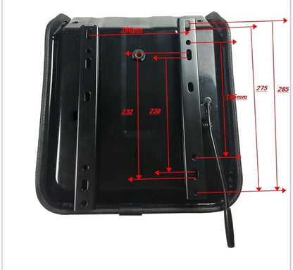 Universal Lawn Mower Seat, Tractor Seat with Back Rest Universal PU Leather Tractor Seat with A Drain Hole Water-Resistant & Adjustable Rails For Loader, Tractor, Loader Excavator