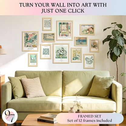 Sage Green Boho Framed Wall Art (12 Count)