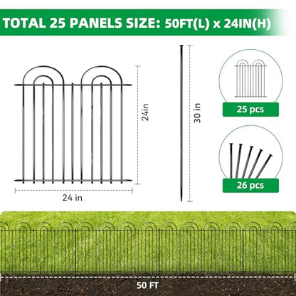 25 Panels No Dig Decorative Garden Fence