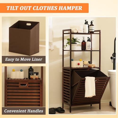Tilt Out Laundry Hamper with 3 Tier