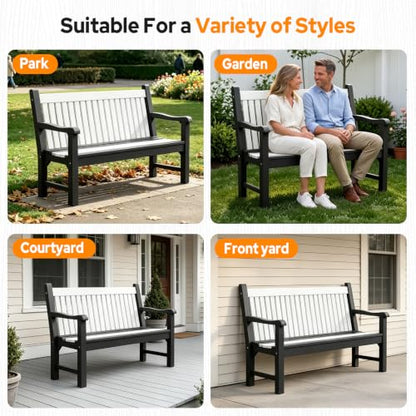 2 Person Outdoor Bench with 700 Lbs Weight Capacity