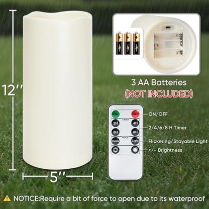 5x12 Waterproof Flameless Candles