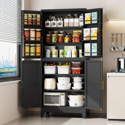 75" Tall Metal Kitchen Pantry Storage Cabinet