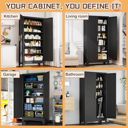 75" Metal Kitchen Pantry Cabinet