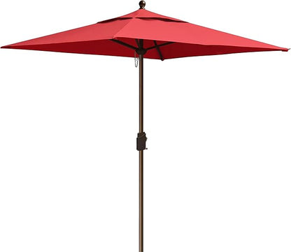 EliteShade USA 10-Year-Non-Fading Sunumbrella 6x6Ft Square Market Umbrella Patio Outdoor Table Umbrella with Ventilation(Logo Red)