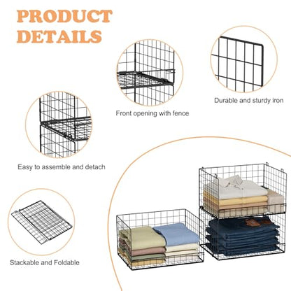 3 Tier Stackable Closet Organizers and Storage Shelves (3 Count)