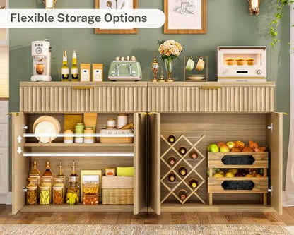 Fluted Buffet Cabinet with Storage