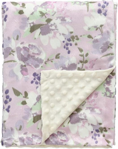 CREVENT Baby Girls Blanket for Crib Stroller Cot Cradle Car, Supper Soft and Pretty - Lavender Grapes 30x40 Inches