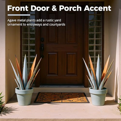 24” Metal Agave Plant Outdoor Decor