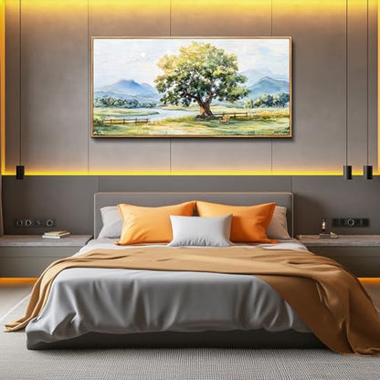 Farmhouse Wall Art For Dining Room Canvas Wall Decor For Bedroom Office Green Tree Ink