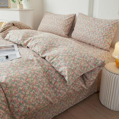 Vintage Flowers Comforter Set King Coquette Floral Bedding Set