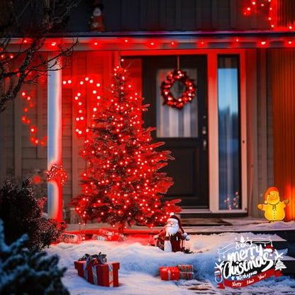 150 LED Connectable Red Christmas Lights Indoor Outdoor Waterproof (59 Foot)