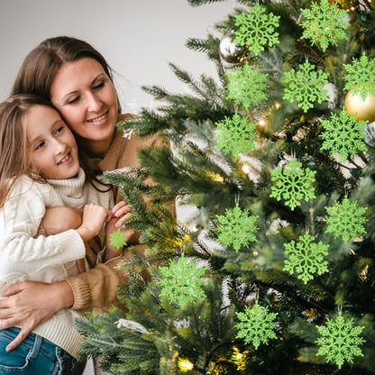 36pcs Christmas Lime Green Snowflake Ornaments (36 Count)