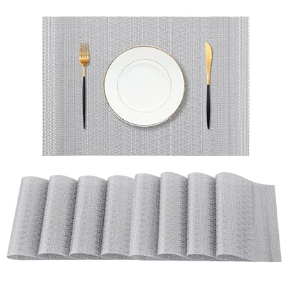 Lunar Grey Placemats Set of 8 (8 Count)