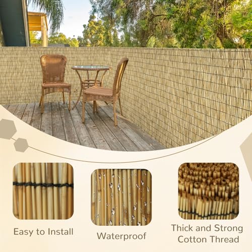 Natural 2 Pack 6FT X16.4FT Reed Fencing Roll Bamboo Privacy Screen (196.8 Sq Ft)