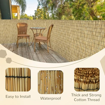 Natural 2 Pack 6FT X16.4FT Reed Fencing Roll Bamboo Privacy Screen (196.8 Sq Ft)