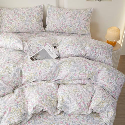 Botanical Floral Comforter Set Queen Aesthetic Cottagecore Bedding Set