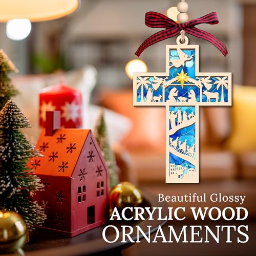 Nativity Cross Ornament for Christmas Tree