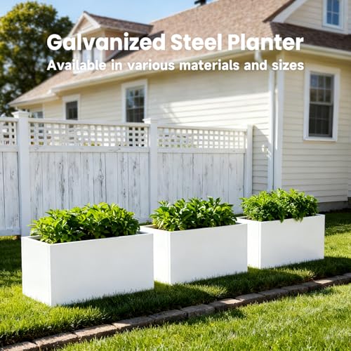 Metal Rectangular Planter 36" L x 12" W x 16" H