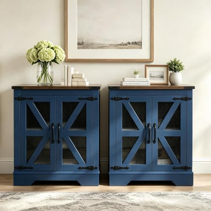 Farmhouse End Table Set with Charging Station Set of 2 (2 Count)