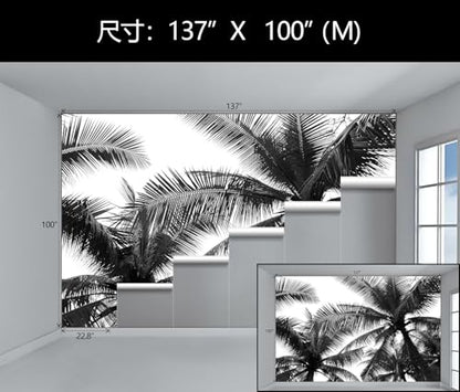 Black Palm Tree Tropical Wallpaper Mural Peel and Stick for Bedroom