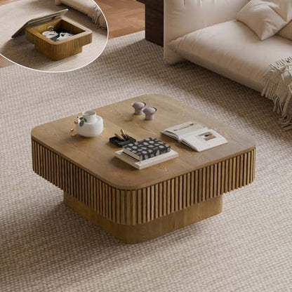 Square Small Coffee Table with Storage