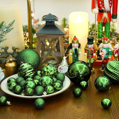24ct Green Christmas Ball Ornaments for Tree Decorations (24 Count)